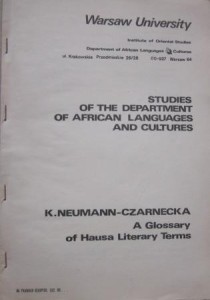 Glossary of Hausa Literary Terms, K. Neumann-Czarnecka