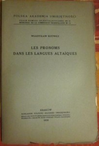Les pronoms dans les langues altaïques, Władysław Kotwicz